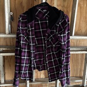Vans Purple Plaid Shirt with Black Accents